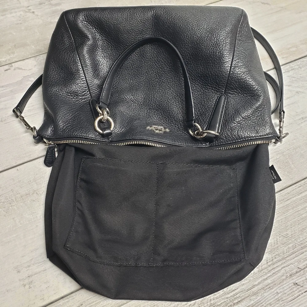 Coach F36675 Pebble Leather Kelsey Satchel Handbag Black with Silver Hardware - Picture 14 of 16